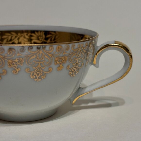 Porzellanmalerei Parbus Bavaria Cobalt Blue 22K Gold Porcelain Demitasse Cup - Picture 12 of 15